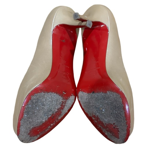 Christian Louboutin authentic Size 39 Beige Tan Mater Claude Kid 85mm - Picture 8 of 9